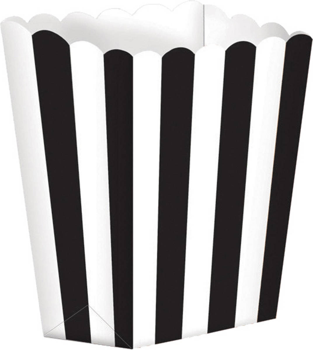 Amscan Snoepbakjes Streep 5 Stuks 9,5 X 13,5 Cm Zwart