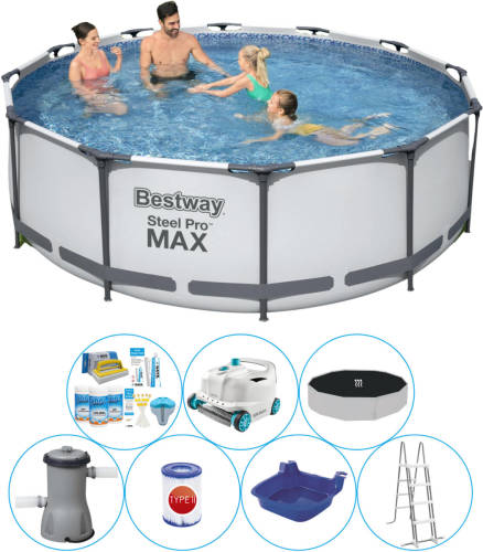 Zwembad Combinatie Pakket - Bestway Steel Pro Max Rond 366x100 Cm