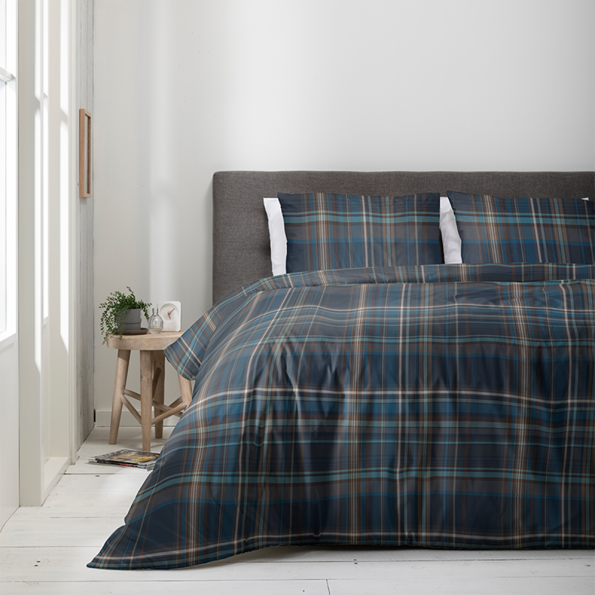 Luna Bedding Luna Dark Check 2-persoons (200 x 220 cm + 2 kussenslopen) Dekbedovertrek
