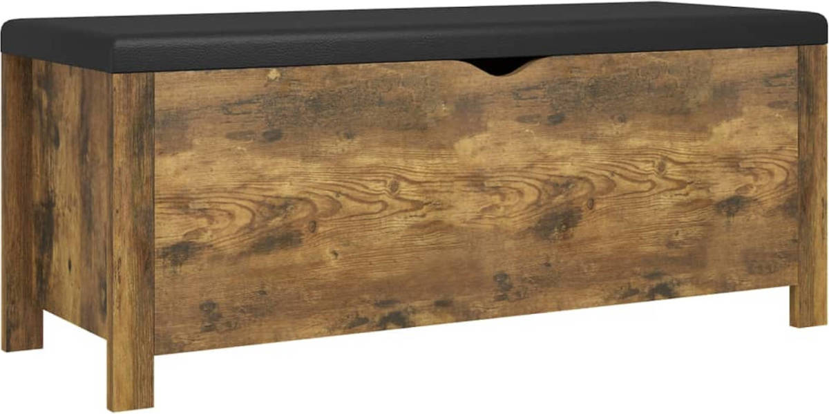 VidaXL Opbergbox met kussen 105x40x45 cm spaanplaat gerookt eiken