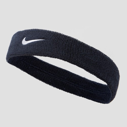 Nike hoofdband Swoosh donkerblauw/wit