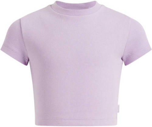 WE Fashion ribgebreide top lila