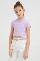 WE Fashion ribgebreide top lila