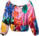 Desigual gebloemde off shoulder top roze/blauw/groen