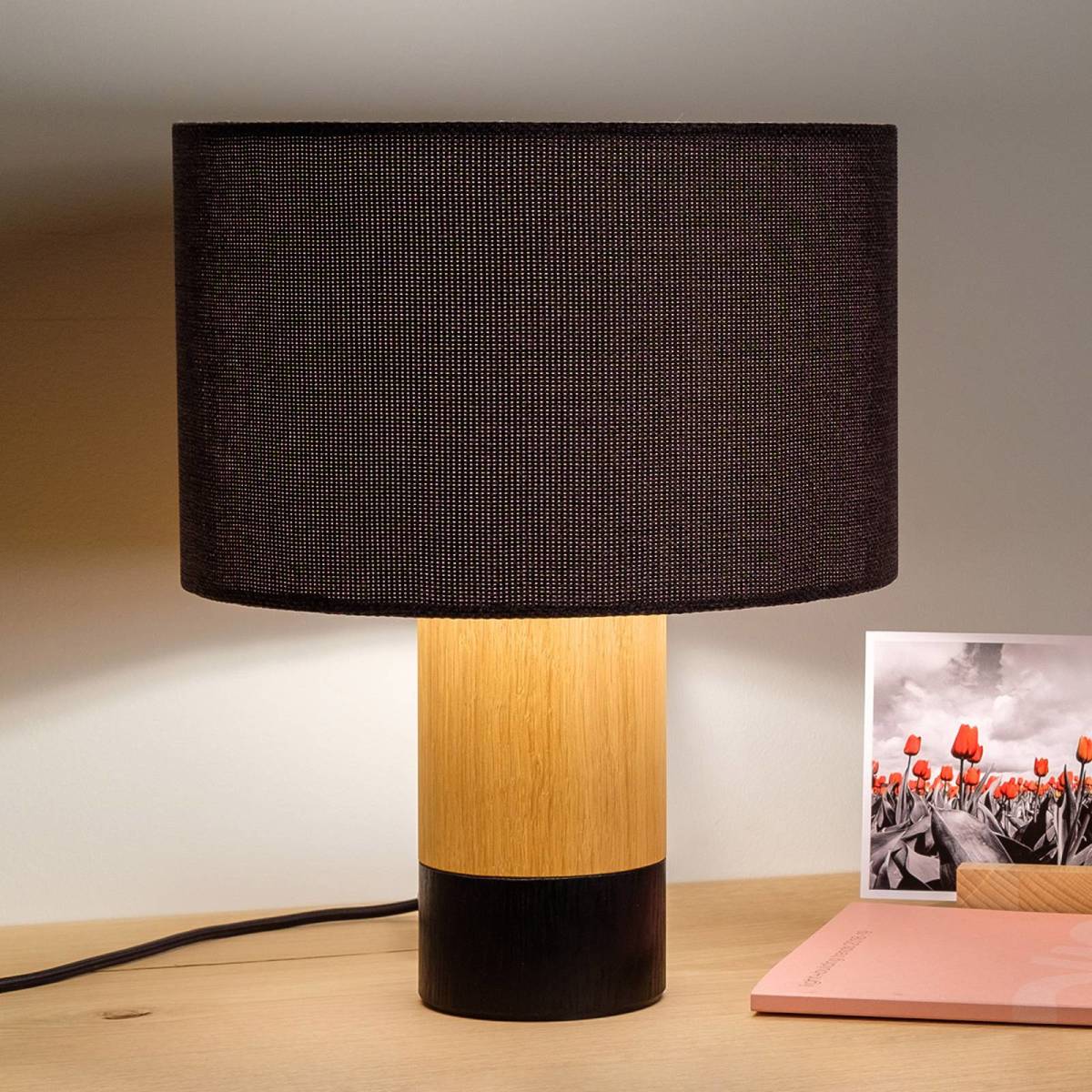 Domus Tafellamp Klippa zwart Trooper grafiet 31 cm