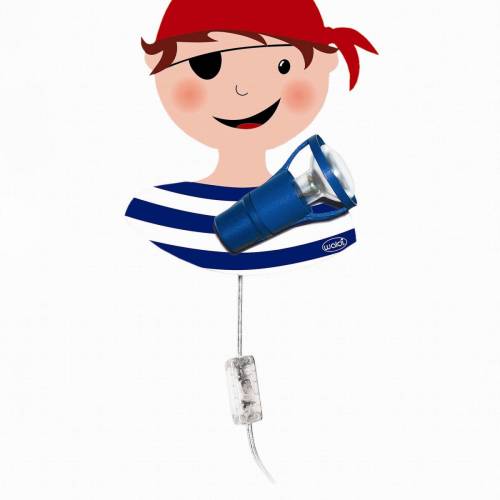 Waldi-Leuchten GmbH Wandlamp Piraat voor kinderen, met schakelaar