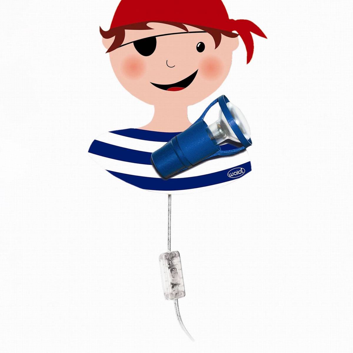 Waldi-Leuchten GmbH Wandlamp Piraat voor kinderen, met schakelaar