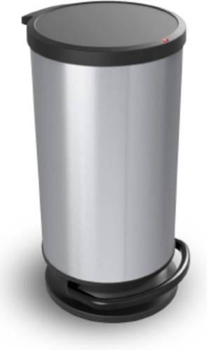 Rotho Paso pedaalemmer - 30 liter - silver metallic