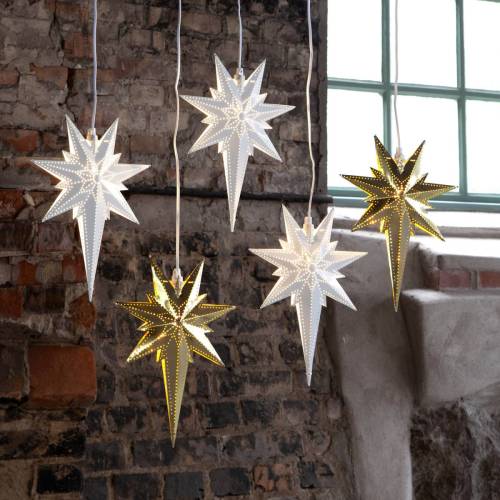 STAR TRADING Decoratie ster Betlehem van metaal, wit