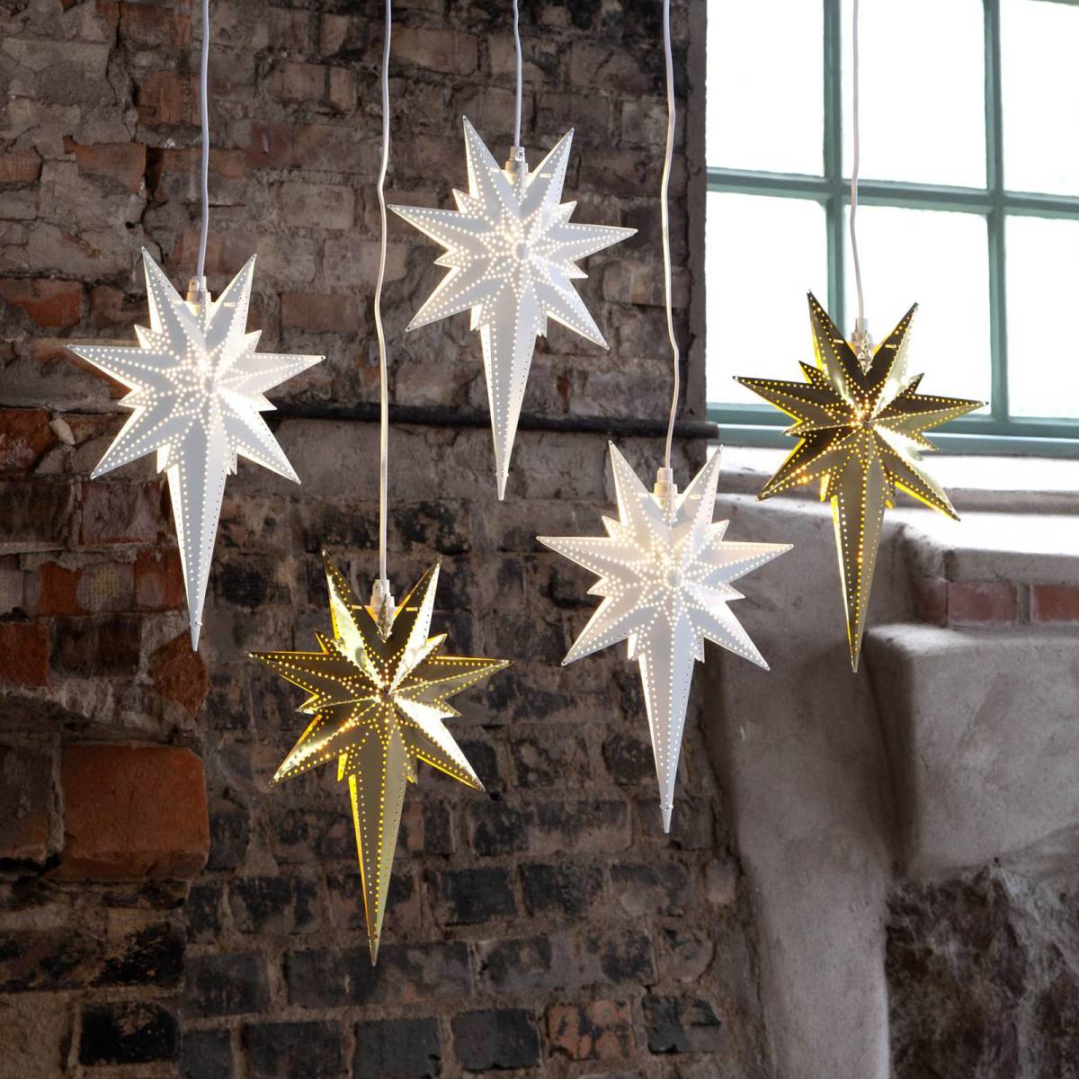 STAR TRADING Decoratie ster Betlehem van metaal, wit