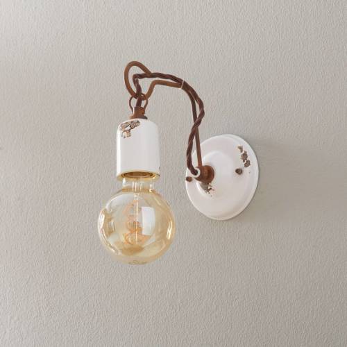 Ferroluce Wandlamp C665 in vintage stijl wit