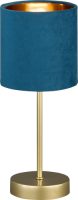 Fischer & Honsel Tafellamp Aura, voet goud, kap turquoise/goud