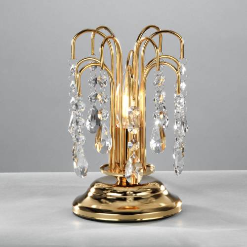 EULUNA Tafellamp Pioggia met kristal-regen, 26cm, goud