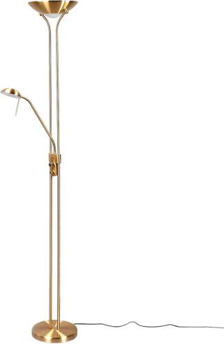 Lindby Josefin - LED vloerlamp met leeslamp, messing