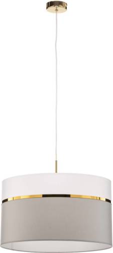 EULUNA Textiel-hanglamp Long 1lamps. wit/grijs/messing