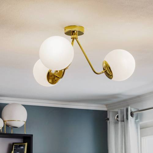 EULUNA Plafondlamp Tuse, 3-lamps, messing