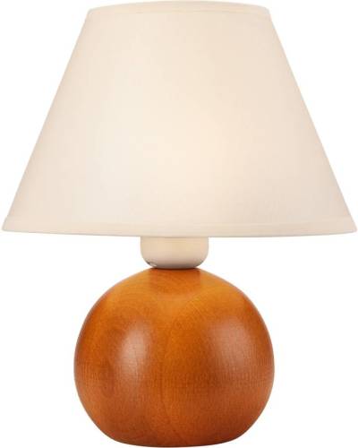 EULUNA Tafellamp Gill, hout rustic/kap wit