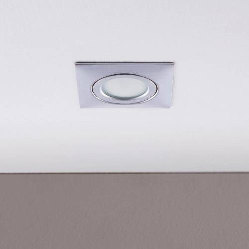 Lindby LED inbouwspot Andrej, hoekig, chroom