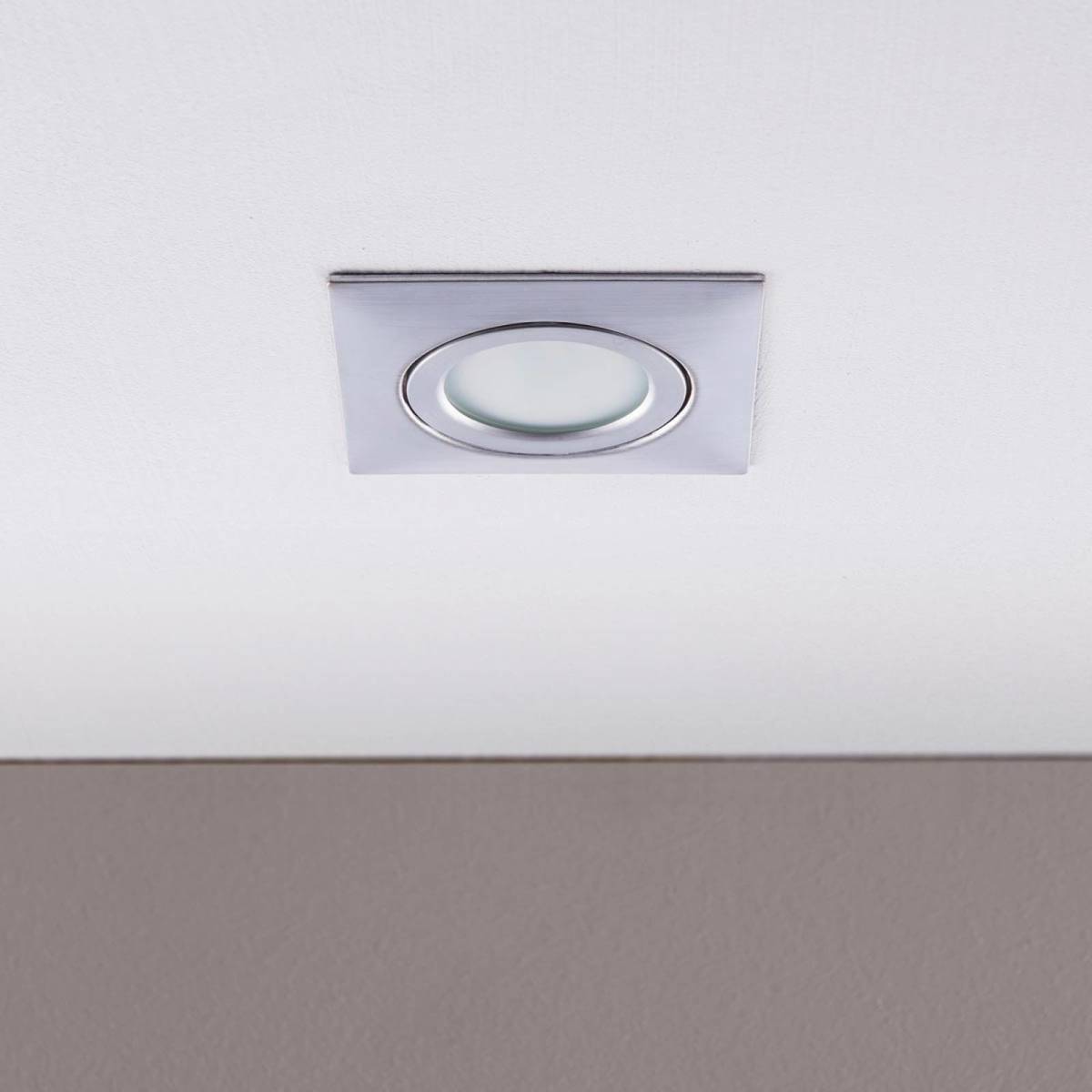 Lindby LED inbouwspot Andrej, hoekig, chroom