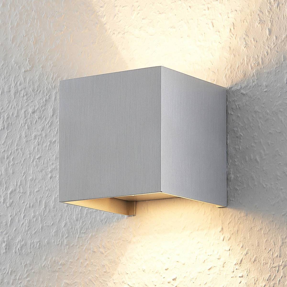 Wandlamp Arcchio Zuzana hoekig, aluminiumkleurig, G9