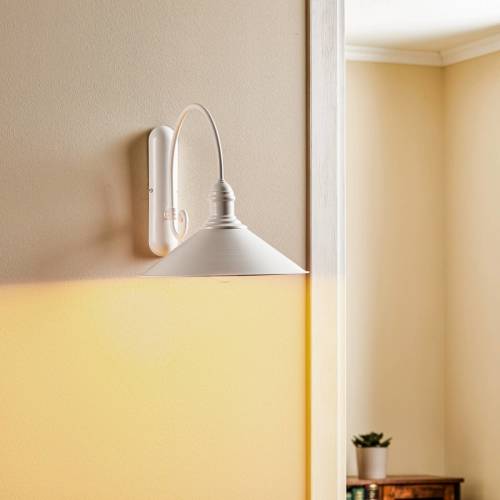 EULUNA Wandlamp Elmo, wit gelakt