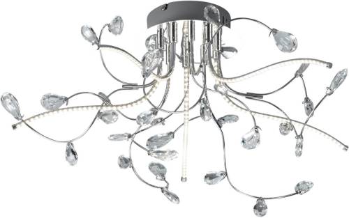 B-Leuchten Crystal plafondlamp, chroom, 54 cm