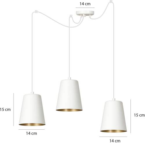 EULUNA Hanglamp Link met drie kappen, wit