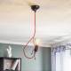 EULUNA Hanglamp Bobi 1 in zwart, kabel rood, 1-lamp