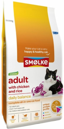 Smolke Kattenvoer Adult Kip - Rijst 4 kg