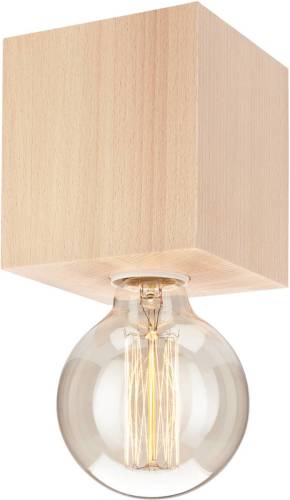 EULUNA Plafondlamp Block, hout vierkant, natuur