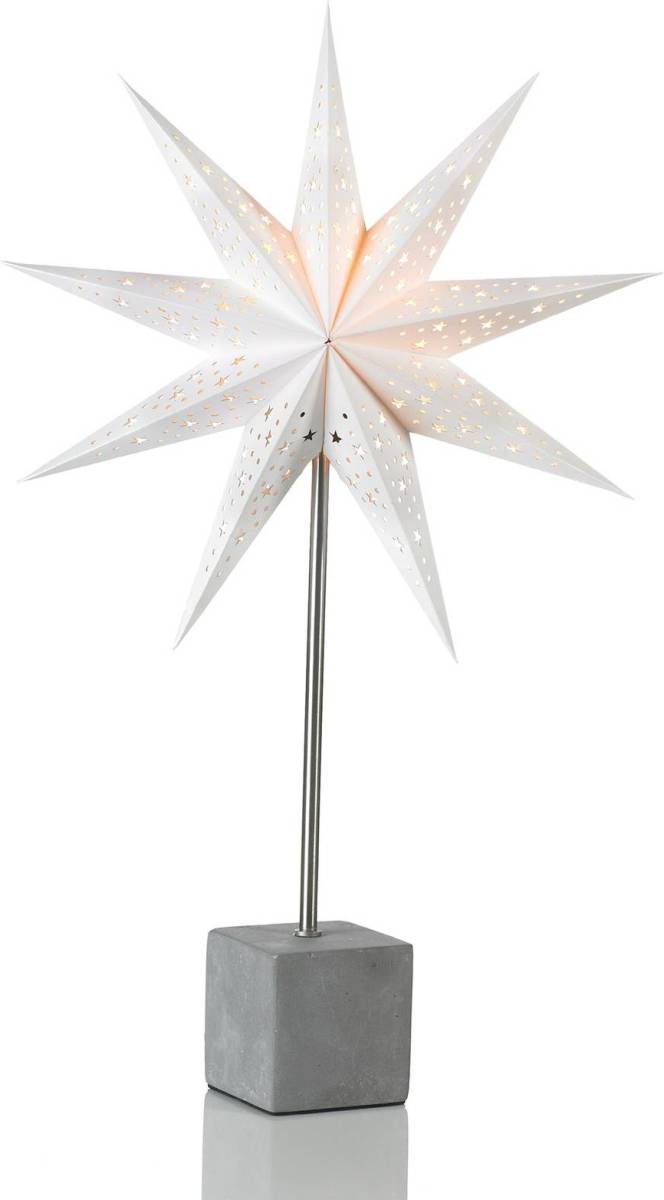 Markslöjd Decoratie ster Hard als tafellamp, 58cm hoog, wit