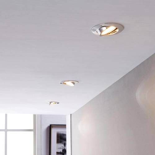 Lindby LED inbouwspot Andrej, rond, chroom, set van 3