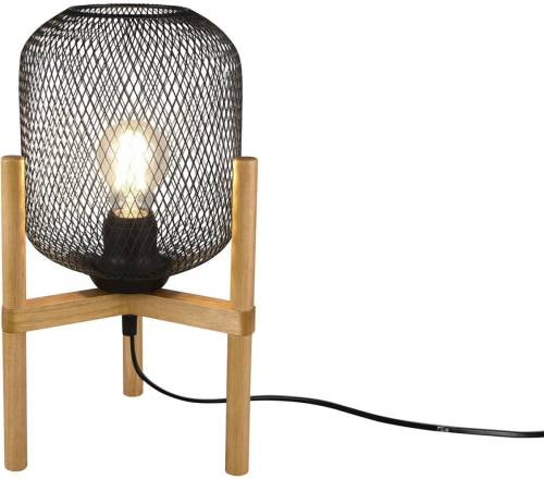 Reality Leuchten Tafellamp Calimero met driebeen-houten frame