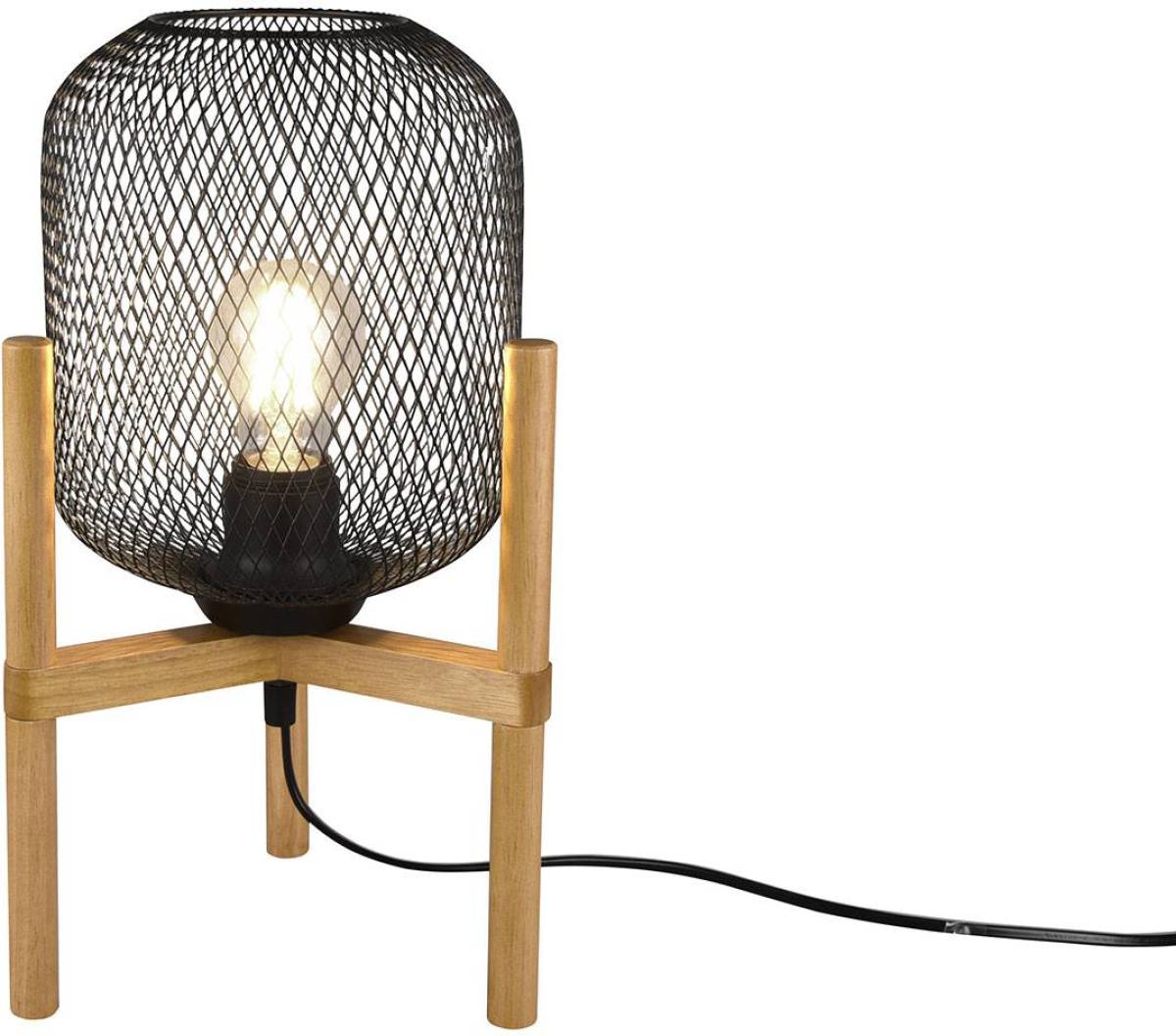 Reality Leuchten Tafellamp Calimero met driebeen-houten frame