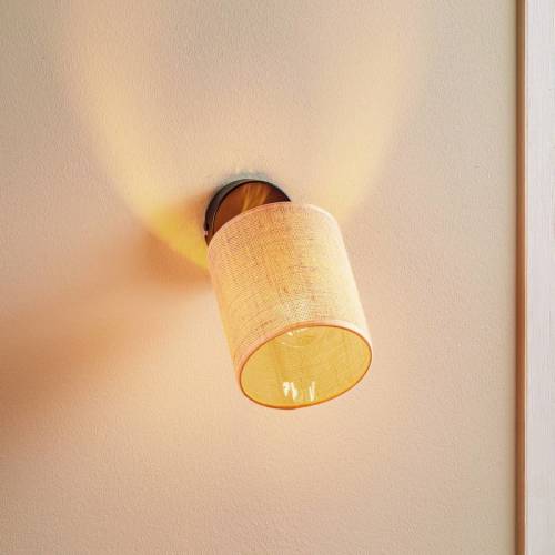 EULUNA Wandlamp Jute met verstelbare stoffen kap