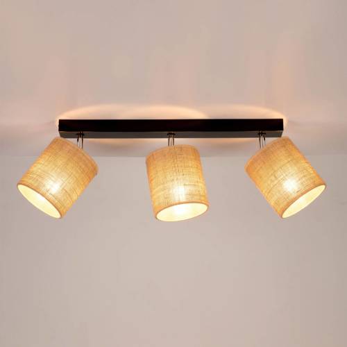 EULUNA Plafondlamp Jute met drie textielkappen