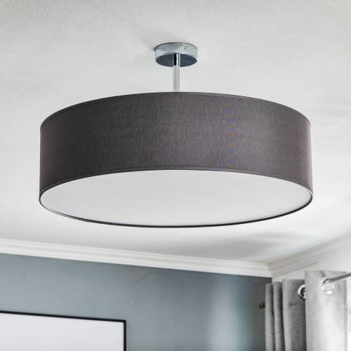 EULUNA Plafondlamp Rondo met afstand, grijs Ø 60cm