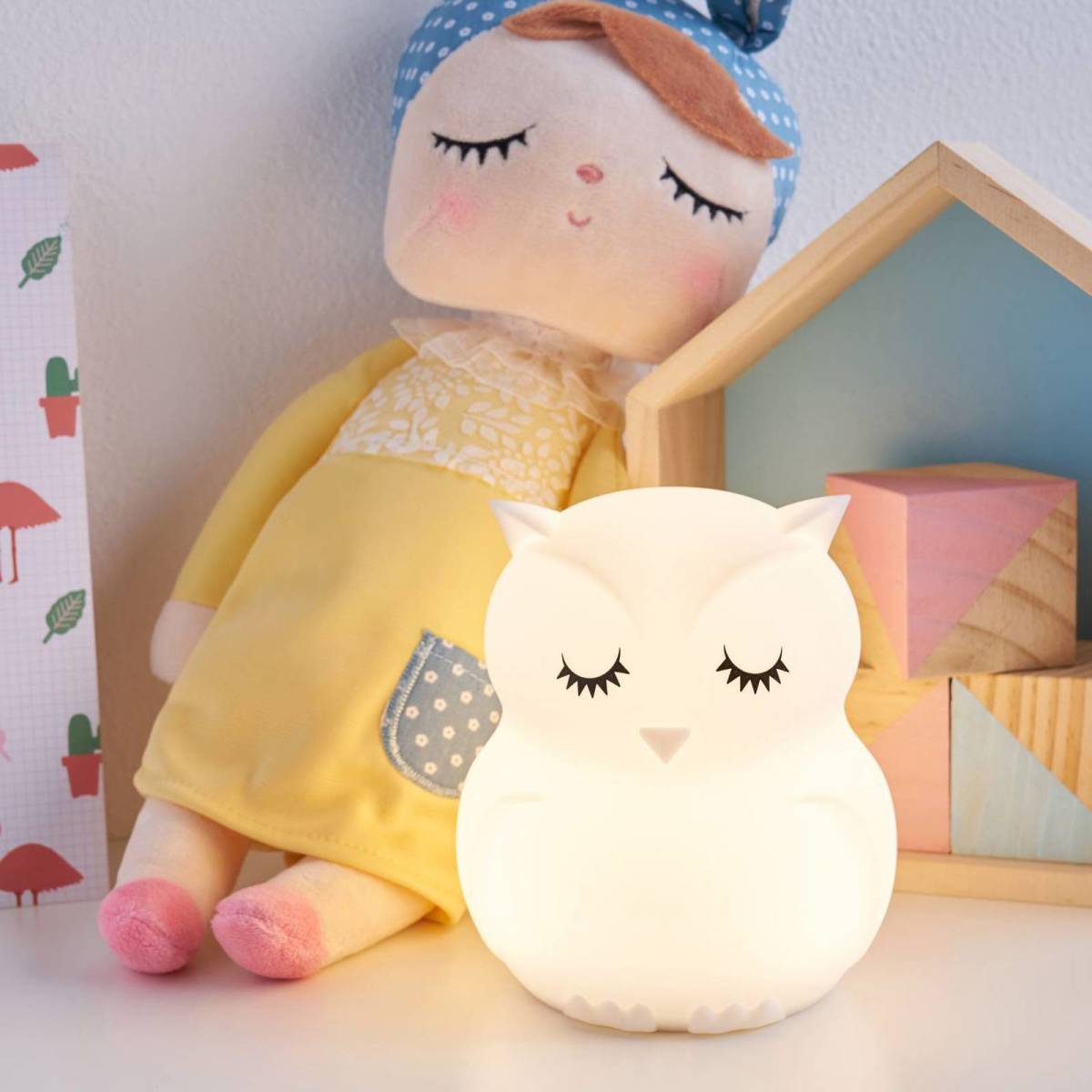 Pauleen Good Night Owl LED nachtlamp kleurverand.