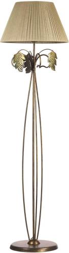 EULUNA Vloerlamp Quercia, stoffen kap en eikenbladen