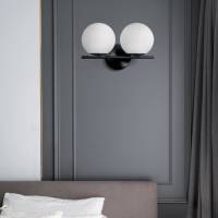 Sforzin Wandlamp Jugen, zwart/wit, 2-lamps