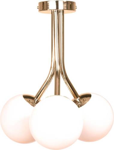EULUNA Plafondlamp Selva met drie glasbollen, goud
