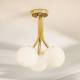 EULUNA Plafondlamp Selva met drie glasbollen, goud