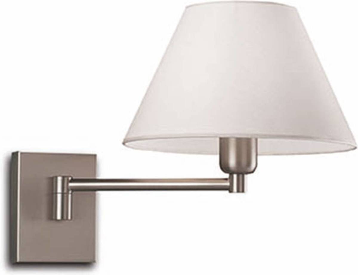 Pujol Iluminación Wandlamp Americana, armlengte 20 cm, nikkel