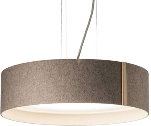 Domus LED hanglamp LARAfelt M, Ø 43 cm, grijs/wolwit