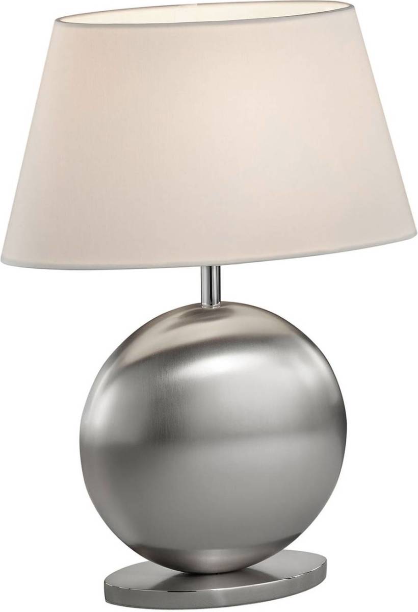BANKAMP Asolo tafellamp, wit/nikkel, hoogte 41cm