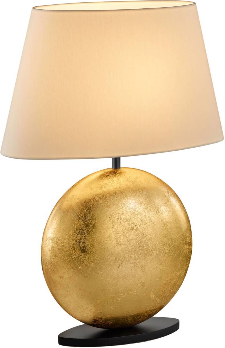 BANKAMP Mali tafellamp, crème/goud, hoogte 51cm
