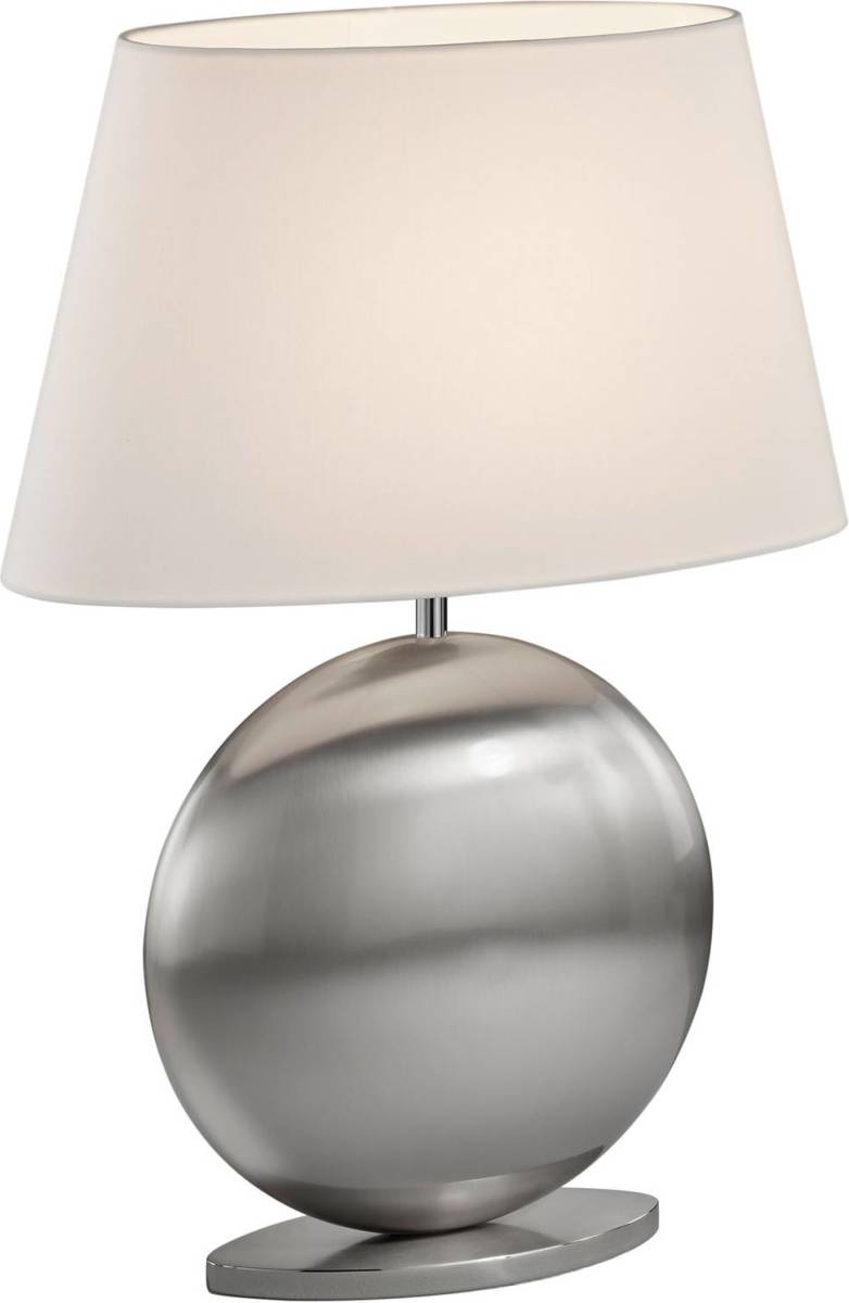 BANKAMP Asolo tafellamp, wit/nikkel, hoogte 51cm
