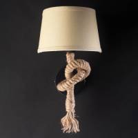 EULUNA Wandlamp Corda met stoffen kap en touwdecoratie