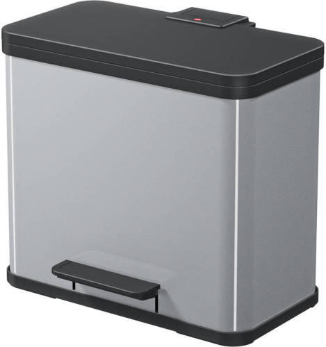 Hailo Öko duo Plus afvalscheider - maat L - 17 + 9 liter - zilver