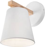 EULUNA Wandlamp Canditia van hout met stoffen kap